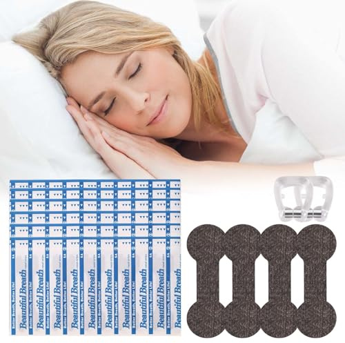 Nasenpflaster Schnarchen 60Pcs Nose Strips Nasenstrips Nasal Besser Atmen Gegen Schnarchpflaster Nasen Nasenklammer Atmungshilfen + 2 Nasenspreizer Sport Nasenstreifen Air Breath, 66 * 19mm Schwarz