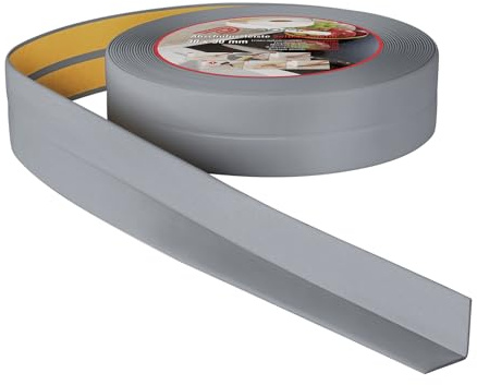 ProfiPVC Weichsockelleiste selbstklebend aus PVC 30x30mm 10m Silber | weiche Abschlussleiste aus Kunststoff für Küche und Badezimmer, flexible Knickleiste, Bodenleiste Sockelleiste aus PVC