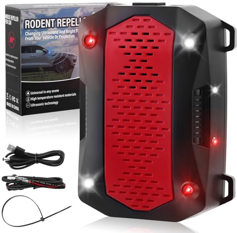 Strixorn Spaventa martore per interni ed esterni,Dissuasore Anti Martora per Auto con Luce,ultrasuoni per topi,repellente per martore mobile con flash,protezione per martore auto,per mobile 3modalità