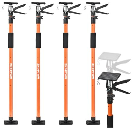 Zhoptow Adjustable Support Pole - Cabinet Jack, Drywall Lift, 4-Pack,45-114Inch Adjustable Height, Supports Up to 154lbs, Telescopic 3rd Hand System for Ceiling, Cargo Bars, Cabinet Installation