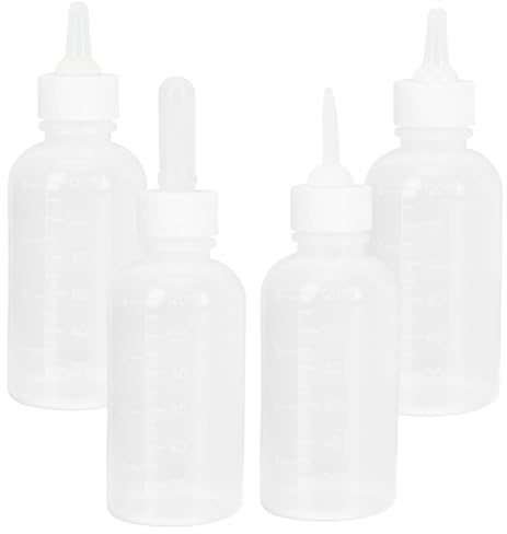 Supvox 120 Ml Haustier Saugflasche 4 Stück Aus Kunststoff Mit Skalierung Weiche Welpen Und Kätzchen Milchflasche Für Kleintiere Tragbare Futterflasche Für Hunde Und Katzen
