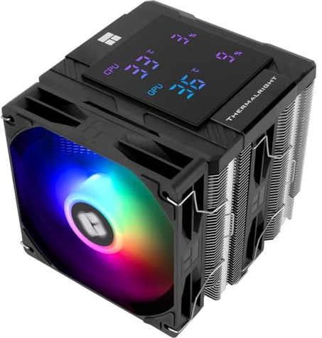 TR-Thermalright Peerless Assassin 120 Digital ARGB Black CPU Air Cooler with Digital Display Board Top Cover,Dual 120mm ARGB Fan,1850RPM, 6 Heat pipes,for Intel LGA 1700/1851/115x/1200,AM4/AM5