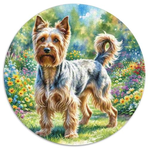 Draht Fox Terrier Rund Puzzles 1000 Teile Erwachsene Und Kinder Puzzle Druck Schwieriges Verringerter Legespiel Spiele Geschicklichkeitsspiel Geschenk Spielabende Lernen 1000pcs (67.5x67.5cm)