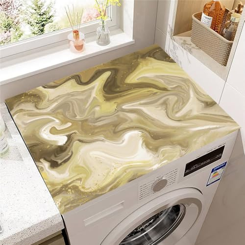 Highdi Marbre Colorées Housse de Protection pour Machine à Laver Top,Coussin de Machine à Laver Antidérapant Housse de Machine à Laver pour Machine à Laver Ou Sèche-Linge (Kaki,30x40cm)