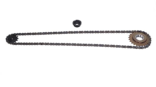 Kit de piñón de cadena 410, cadena de transmisión de eslabones de acero 114 con rueda de 24T y conector, juego de giro de piñón de 13T para bicicleta y Scooter