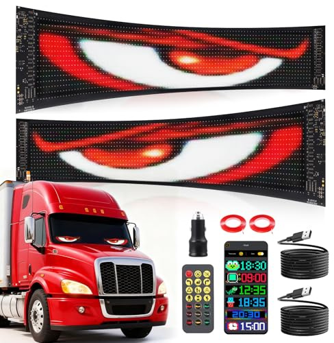 2PCS Flexible LED Anzeigetafel 37.4x9.2cm, Bluetooth Programmierbare RGB LED Matrix Display mit App, Laufschrift Animation für Werbung Party Bar Laden Spielzimmer Dekoration