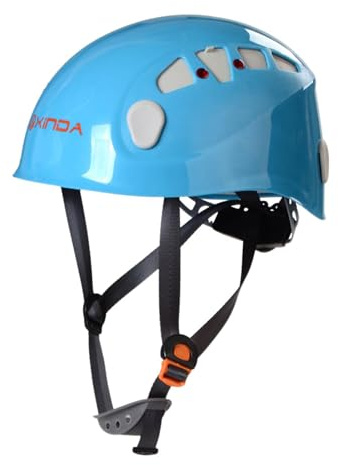 Casco da arrampicata per operaio edile, per uomo e donna, adulti, colore blu, 26 x 20,5 cm