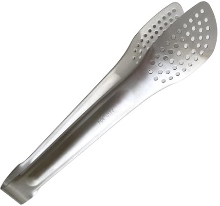 UPTALY 1 pcs SUS304 Stainless Steel BBQ Tong (24 cm/ 9 inch), No Welding, Minimalist Style, with Long Handle, Serving Tong for Cooking, Grilling, Buffet