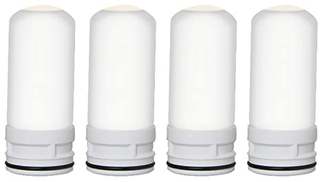 4 Pièces Cartouche de Filtre en Céramique Intérieure de Rechange pour l ' Eau du Robinet Domestique, et Pratique Filtres à Charbon Actif pour l ' Eau