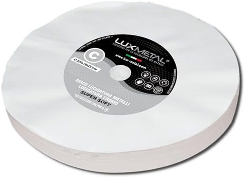 Lux Metal - Disco para pulir metales variante 300 mm - Pulido y desbaste para aluminio acero inoxidable latón cobre bronce hierro cromo pulido de metales con pasta abrasiva (Super Soft 300mm)