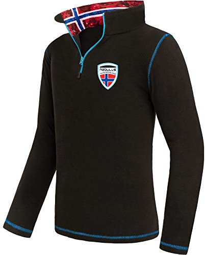 Nebulus Herren Pullover NARDY, Warmer Fleecepullover, Pulli aus Fleece mit Half Zip Reißverschluss, schwarz - L
