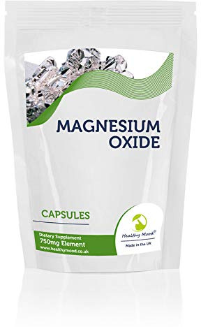 Magnesium Oxide 750mg Capsules Dietary Supplement - Pack of 90 Pills