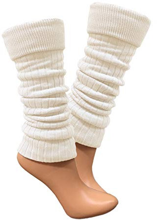 Gamaschen Damen Stulpen Beinwärmer Beinstulpen Stulpen Legwärmer Strümpfe Overknees 092 (Ecru)