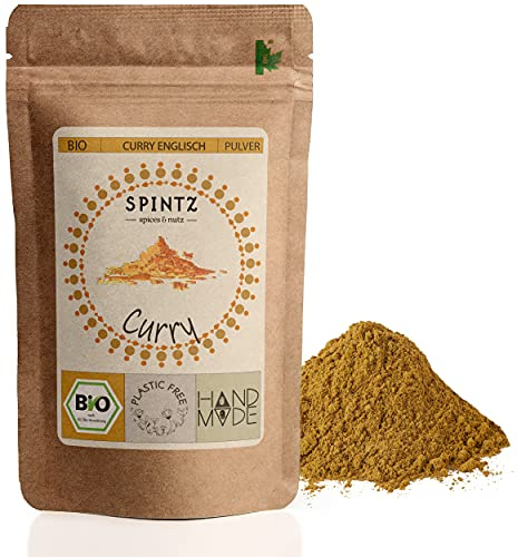 SPINTZ® 1000g Bio Curry Pulver mild - mildes Currypulver Englisch - Bio Curry Gewürz für orientalische und indische Küche - Curry Englisch aus 100% biologischem Anbau | plastikfrei verpackt