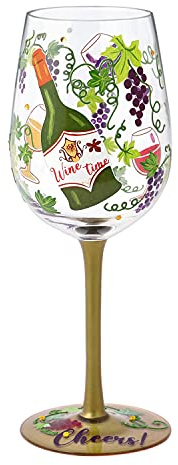 NymphFable Bunte Weinglas Handbemalt 15oz Rotweinglas Cocktailgläser Neuheit Geschenk für Geburtstage, Hochzeiten, Valentinstag