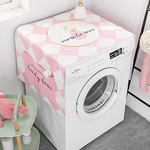 Abdeckung Waschmaschine Decken Waschmaschinen Abdeckungen Waschmaschinenbezug WaschmaschinenüBerzug Auflage Mit Aufbewahrungstasche Rosa Diamant 55 X 140cm