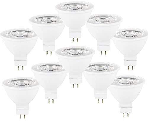 10 Pezzi GU5.3 MR16 Lampadina Led 6W AC 230V Bianco Caldo 3000K 60W GU5.3 Equivalente a Lampada Alogena,Senza Sfarfallio, 600LM Non Dimmerabile Angolo di Flusso Luminoso 120°