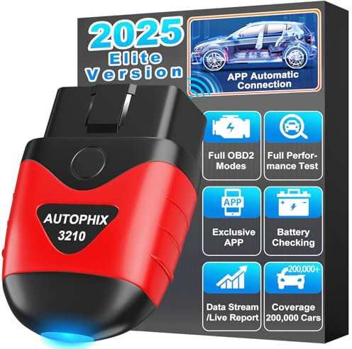 AUTOPHIX 3210 Bluetooth OBD2 Diagnosegerät für iOS & Android EOBD OBDII Auto Scanner mit Batterietest PKW KFZ Fehlercode lesen und löschen