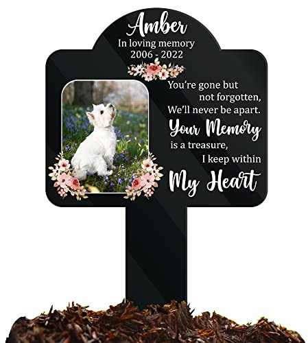 Bfi Gift Personalized Pet Grave Markers - Outdoor Garden Cross Stake Memorial Keepsake for Loss of Dog or Cat