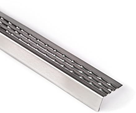Treppenkantenprofil Stufenprofil Edelstahl Silber gebürstet Höhe 16mm Länge 250cm Treppenprofil Treppenwinkel Fuchs Design