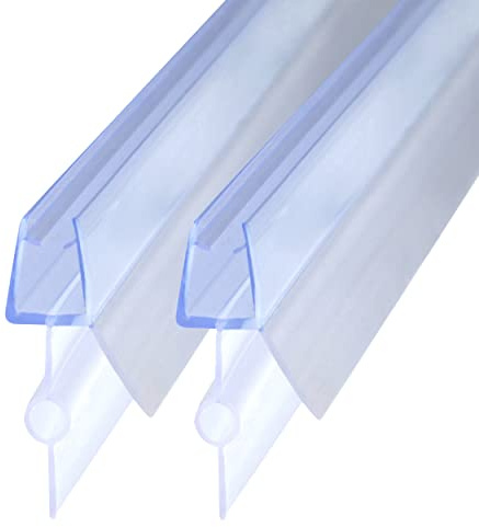 DOPPOSO Duschdichtung 2 x 80cm Dichtung für Glasdicke 4mm/ 5mm/ 6mm | Ersatzdichtung Gummilippe Dichtung für Dusche Glastür Badewanne Duschtüren Schwallschutz