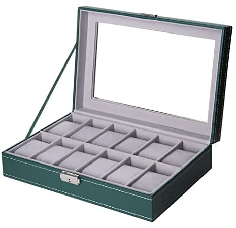 Uhrenbox Uhrenschatulle Uhrenhalter Uhrenetui 12 Grids Uhrenbox Uhrendisplay Aufbewahrungsbox Schmuckkollektion Etui Halter Für Uhrendisplay Uhrenkoffer Uhrenrolle ( Blue : A , Size : 30*20*8cm )