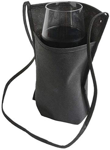 generico 20 (venti) pezzi Porta bicchiere bicchieri da collo per degustazione in TNT 80 gr 18 x 22 x 10 cm (Nero)