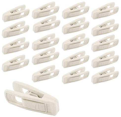 Hordion 20 grucce in velluto avorio, forti clip floccate, grucce in feltro per pantaloni e gonne sottili