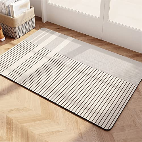 Badezimmerteppich Super Absorbierende Rutschfester Badematte, Badematten Badteppich 50x80cm Badvorleger Extra DüNn Schnelltrocknende Waschbare Badematte Home Rug, Badmatte Bodenmatte Floor Mat Grau