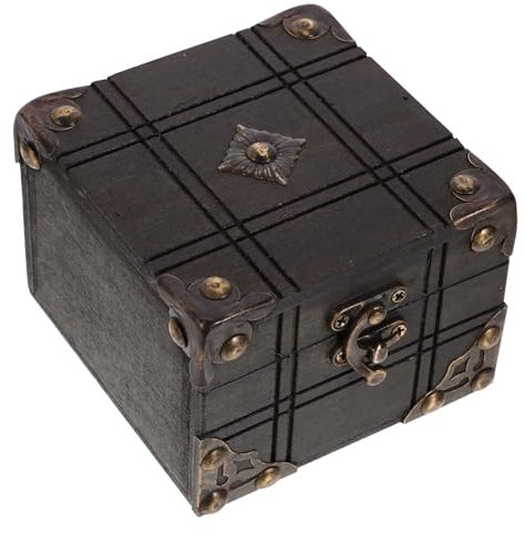 Warmhm Holz Schatzkiste Aufbewahrungsbox Truhe Aus Holz Für Andenken Schmuck Diamanten Bernstein Ohrringe Anhänger Ringe Kleine Schmuckstücke Retro Design