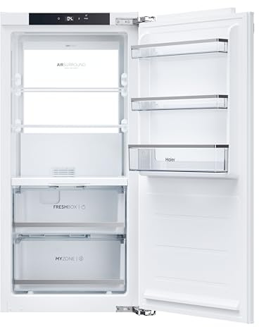 Haier HATL 126 DE Frigorifero da incasso/nicchia 122 cm/tecnologia a porta fissa con fermata della porta sostituibile/volume utile 162 L/Total NoFrost tecnologia di refrigerazione/illuminazione a LED