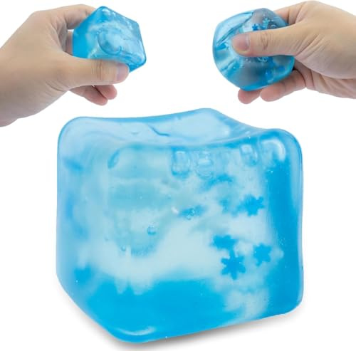 Ice Cube Squishy Toy, Stress Balls for Kids and Adults, Fidget Cube Sensory Toys for Autism ADHD, Squeeze Ball Stress Relief Toys, Stressbälle für Kinder und Erwachsene, Fidget Cube Sensorik Spielzeug