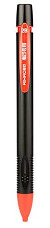 Flacher Minenhalter, Druckbleistift mit Radiergummi, für Prüfung, Entwurf, Zeichnen, Kunst, Skizzieren, Kalligraphie, Markieren, Flachkopf, Druckbleistift, 2 mm