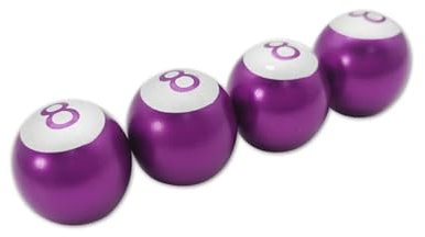 Tire Valve Caps 4pcs Universal Tire Valve Stem Caps Billiards Pool 8 Ball Shape Auto Car Truck Mountain Bike Wheel Air Valve Stem Caps Universal Tire Air Covers(Color5)