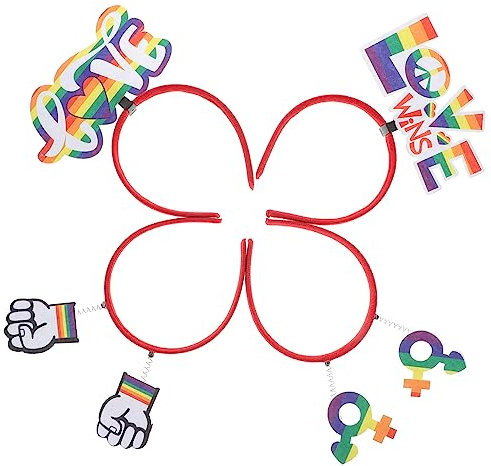 CANIGHT 4stücke Lgbt Regenbogen Stirnbänder Bunte Haarreifen Für Pride Month Party-dekoration Und Fotografie Accessoires Love Fist Lesbian Designs
