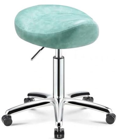 YTGHBIML Ergonomischer Sattelhocker mit Rädern, 360° drehbar, runder rollender Drehhocker, Stuhl, 36–50 cm höhenverstellbar, Barhocker