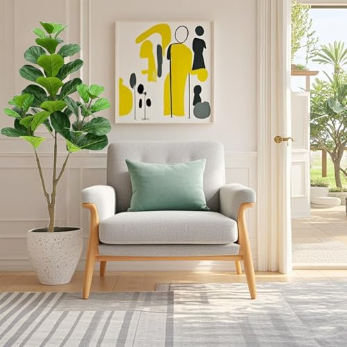 Cachpib 2 plantas artificiales de 150 cm, higuera, decoración para interiores, con maceta, árbol artificial, planta decorativa para el hogar y la oficina