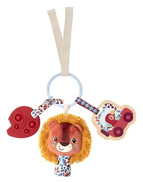 Lilliputiens - Baby Activity Rassel Jack the Lion - Mit Silikon-Zahnring, Spiegel und Rassel - In Form eines Schlüsselbundes - 25 x 20 cm - Ab 3 Monate