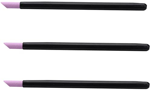 Kznifmk 3X Black Lapiz Palillo de Cuticula Piedra para Fregar de Cuarzo Empujador de Arte de Una de Cuticula Cuchara