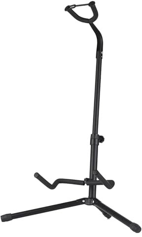 Gitarrenständer aus Metall, verstellbarer Stativhalter für Akustik- und E-Gitarren, Bass, Musikinstrument-Bodenständer für Zuhause und Studio