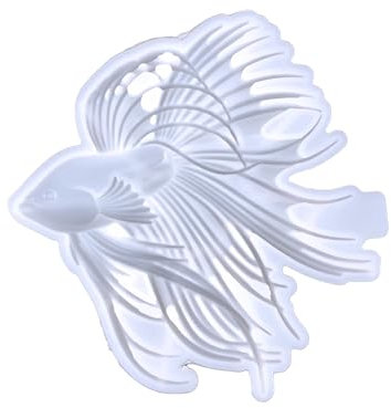 1 Piece Smooth Surface Large Betta Fish Silicone Molds Crystal Statue Making Trinket Dish Mould Epoxy Casting Sea Animal Resin Mold for DIY Jewelry Plate