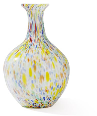 Vaso rotondo in vetro soffiato a mano Murano, 31,8 cm, a bocca larga, per caminetto, tavolo da pranzo, centrotavola, ingresso, soggiorno, decorazione per matrimoni
