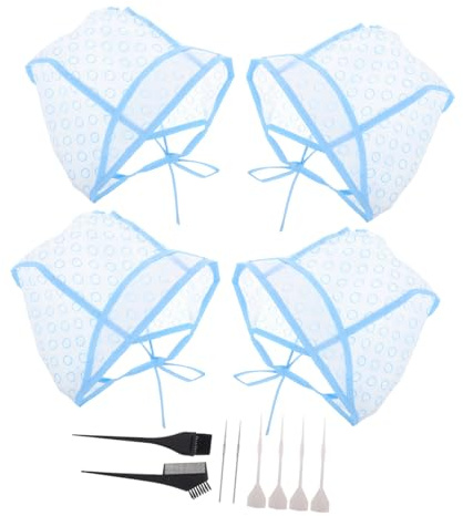 VALICLUD Lot de 12 Bonnets de Mèches de Cheveux Ajustables avec Aiguilles Crochet pour Coloration Capillaire, Plastique Pvc, Usage Facile pour Salon et Coiffure à Domicile