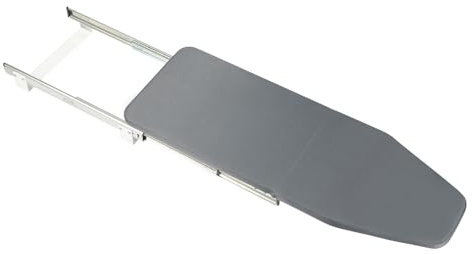 JJsdwin Planche à repasser pliable - 80 x 29,5 x 12 cm - Planche à repasser pliable avec housse anti-brûlure - Planche à repasser pliable pour chambre à coucher, garde-robe, meubles - Gris