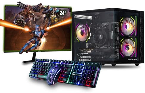 Veno Scorp Gaming PC 24 100Hz Bundle AMD Ryzen 7 5700X Processor Nvidia RTX 3050 6GB Graphics Card - 16GB 3200MHz Ram - 1TB NVMe SSD - 550W PSU - Windows 11 - WiFi - Mini Nem 3