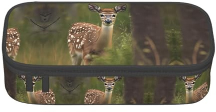 jingong Whitetail Rehkitz in Wildnis Hirsch große Kapazität Aufbewahrungstasche für Reisen, Bürobedarf, Make-up und Schreibtischorganisation