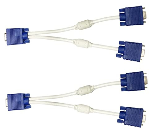 DIYEAH 2 Pièces Câble Répartiteur Vga avec Sortie Double Adaptateur pour Moniteurs et Appareils Transmission Stable Flexible et Pratique