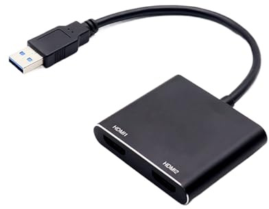 USB 3.0 – HD-adapter – videoomvandlare med hög hastighet, 1080p – displaysignalöverföring, kompakt externt grafikkort | Plug and Play-adapter för bärbar dator, stationär dator, hemskärm, Disp