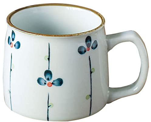 COLLBATH Tasse à Café En Céramique 350 Ml Anse Ergonomique, Motif New Bud, Usage Domestique Pour Café, Thé Et Lait, Tasse Polyvalente Pour Petit-déjeuner