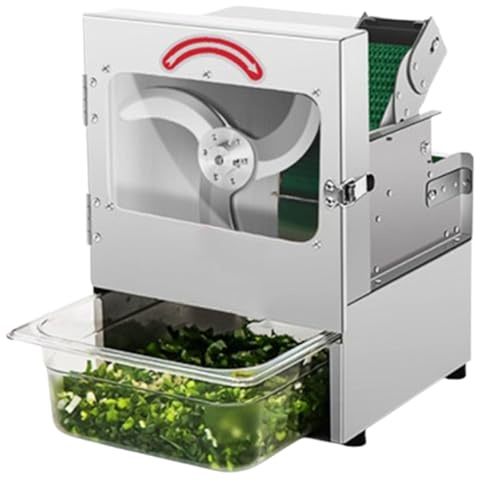 Cortador eléctrico de hierbas y verduras – Gran apertura de alimentación, rebanadas en dados círculos para uso comercial en cocina